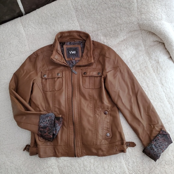 YMI Jackets & Blazers - Super Soft Vegan Leather Zip High Collar Jacket